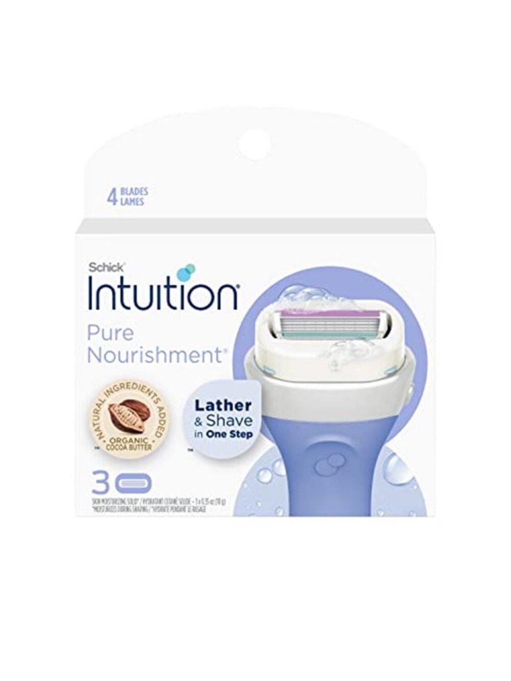 Schick Intuition Pure Nourishment Womens Razor Refills with Coconut Milk and
